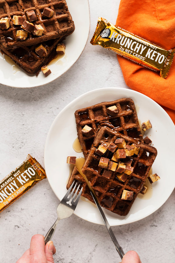 Salty Caramel Nut Keto Bar Waffles