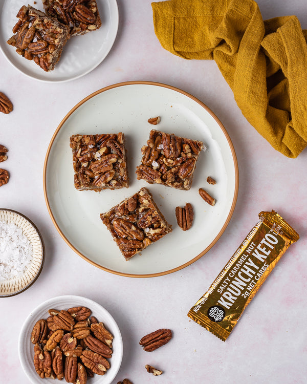Krunchy Keto Pecan Pie bars