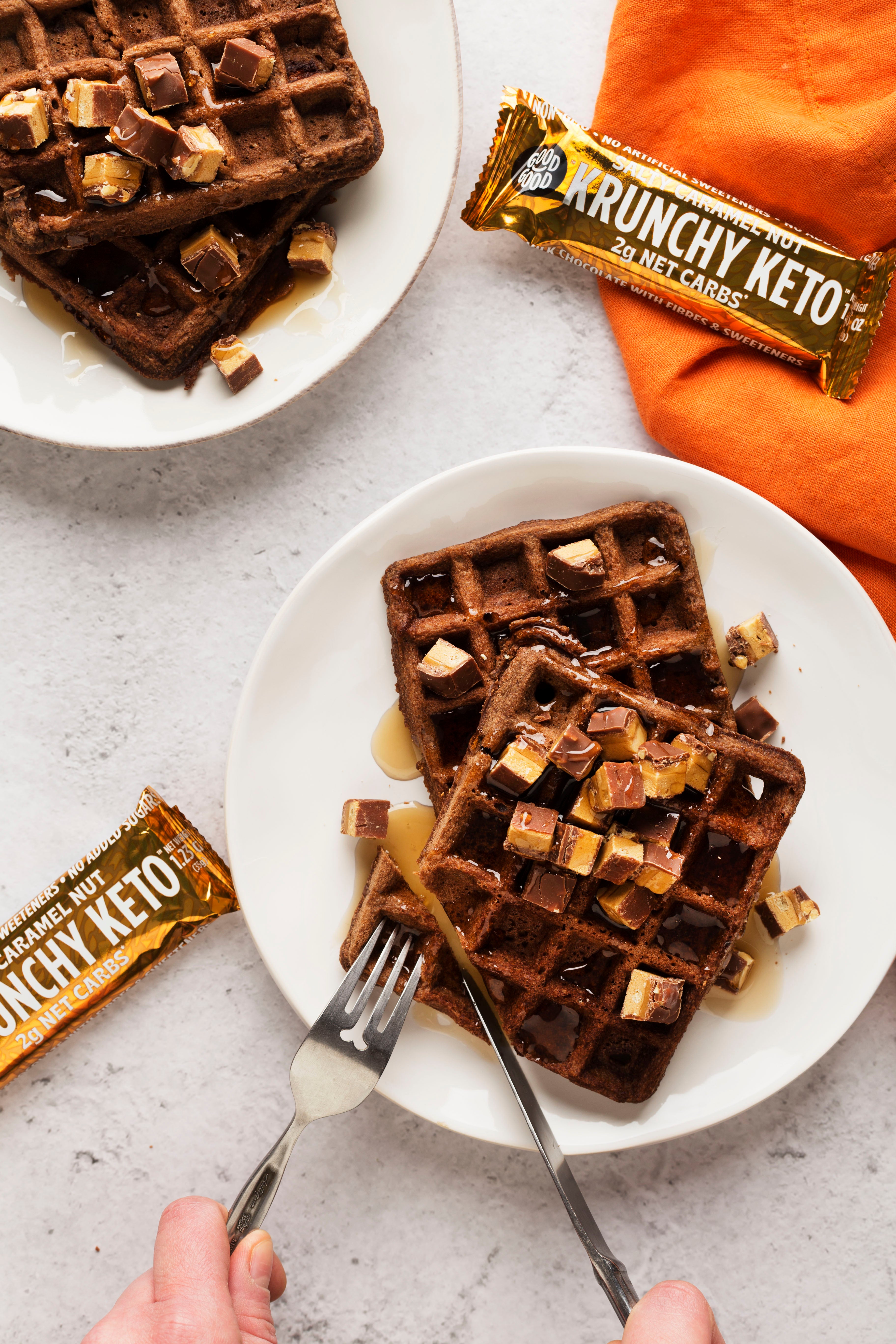 Krunchy Keto Bar - Salty Caramel Nut - GOOD GOOD - Keto Waffles