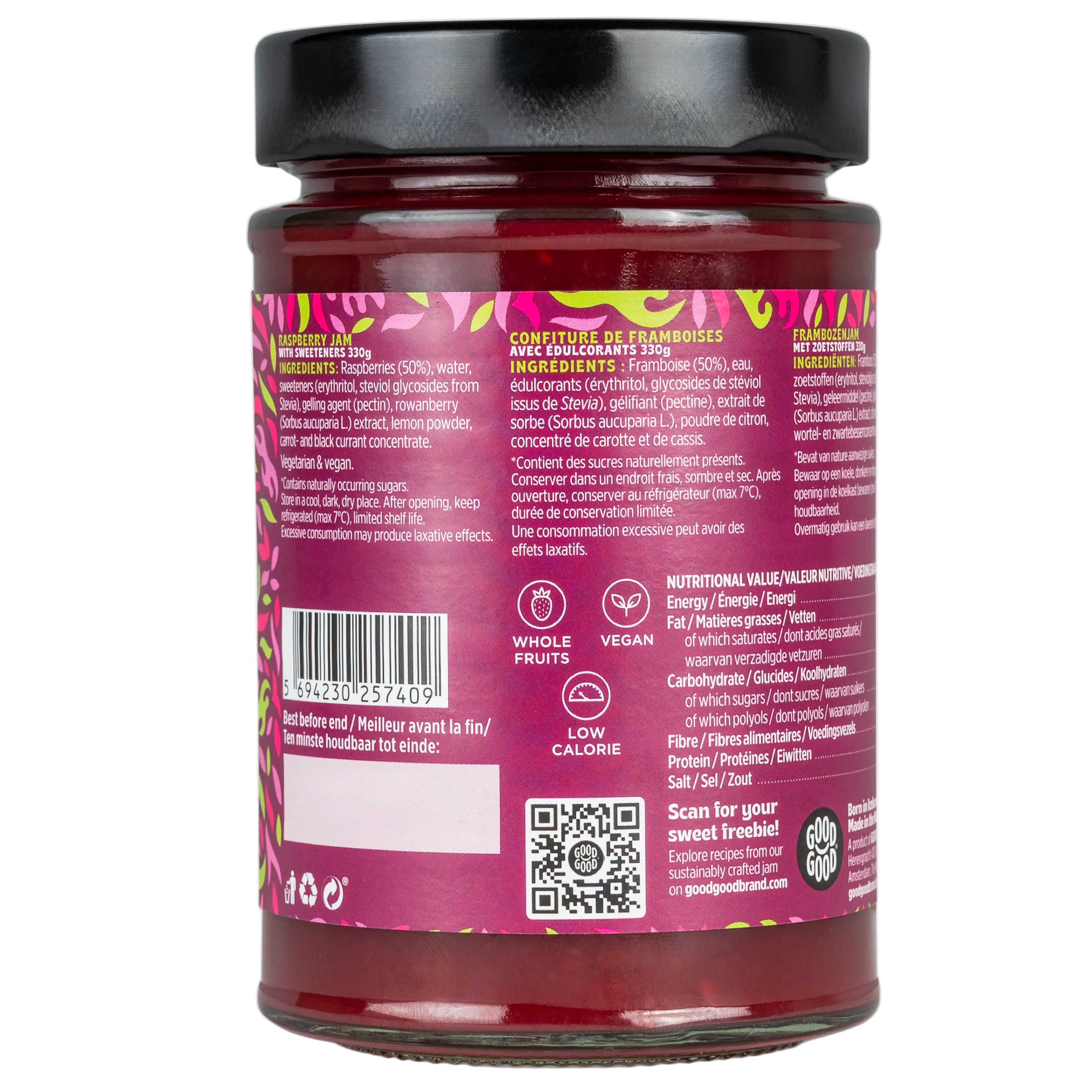 Raspberry Jam (330g) - No Added Sugar