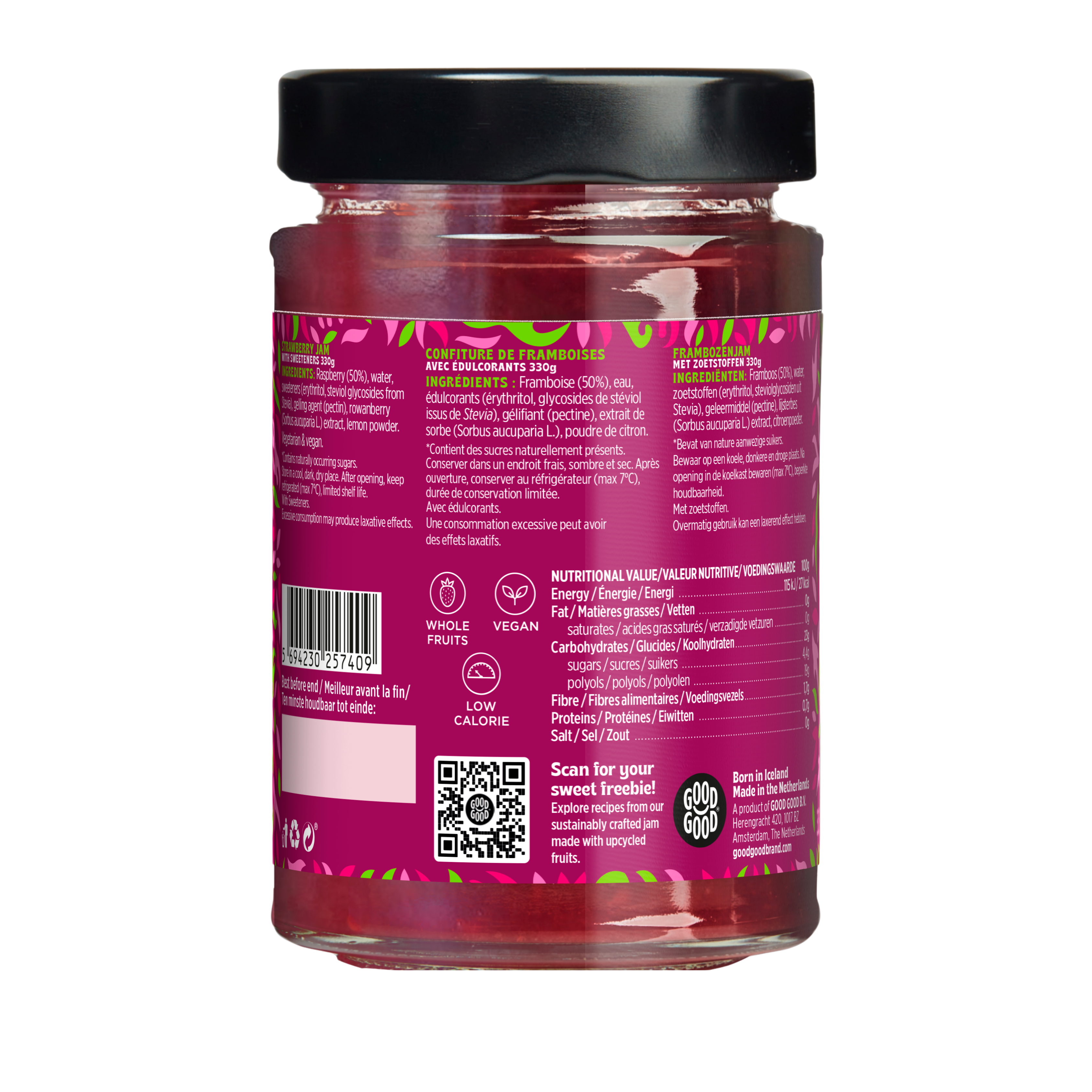 Raspberry Jam (330g) - No Added Sugar