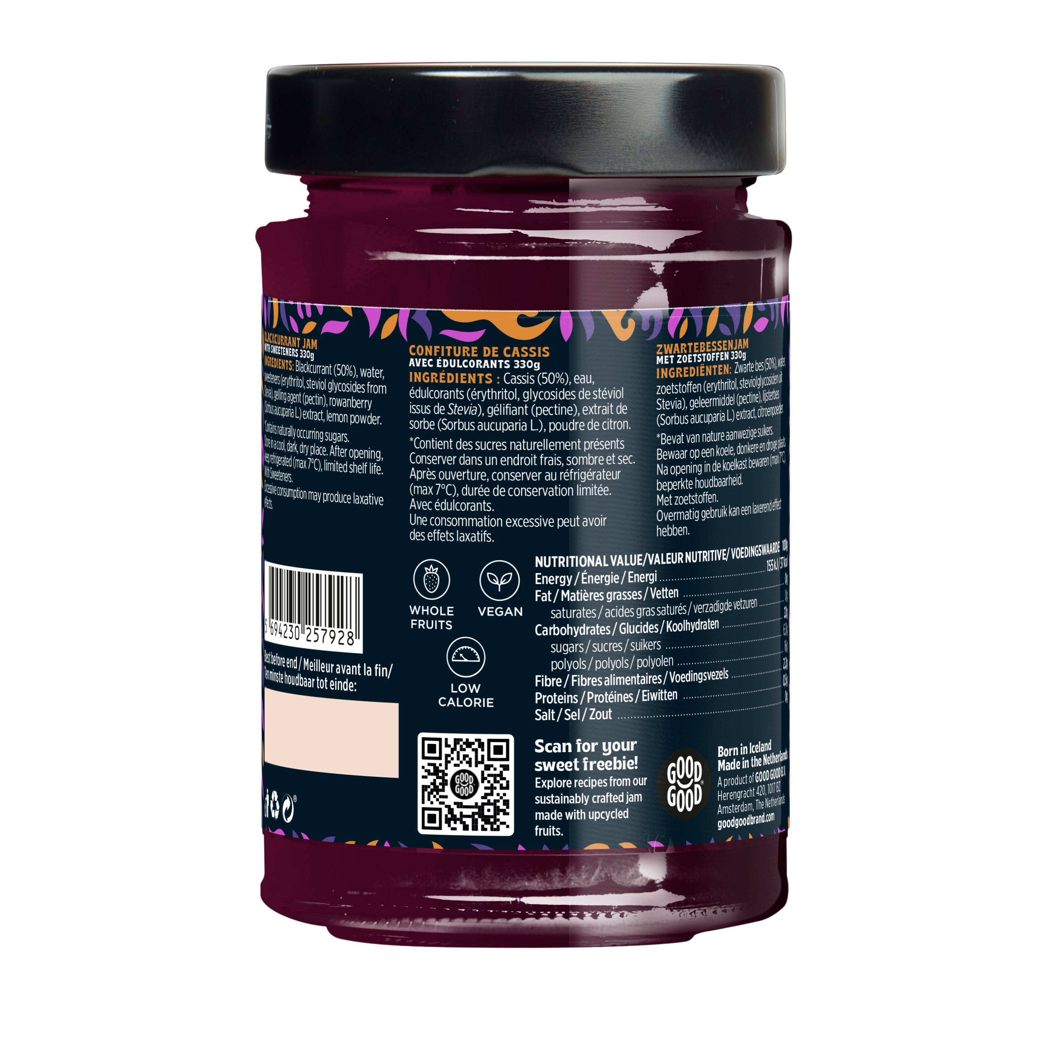 Blackcurrant Jam (330g) - No Added Sugar