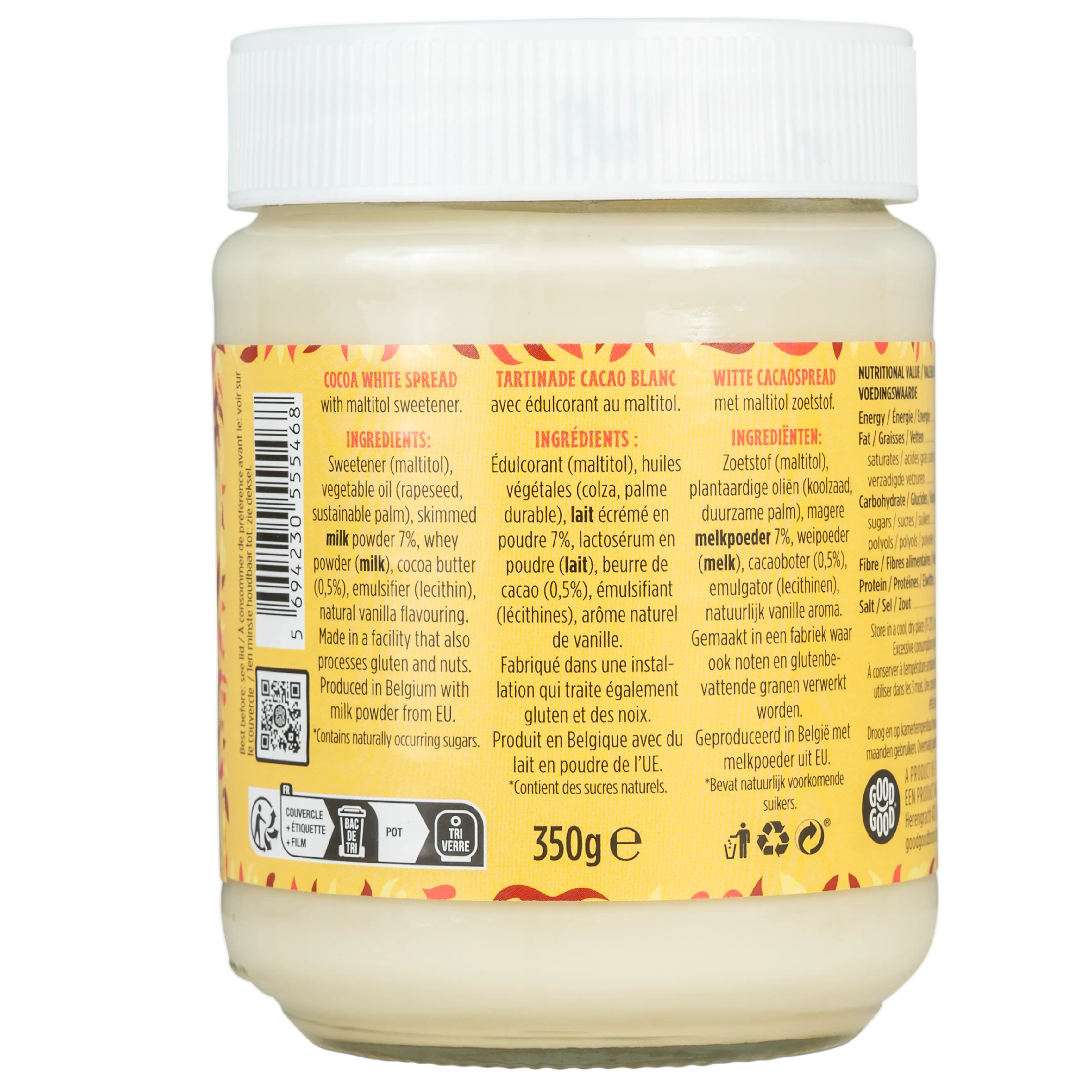 Belgian Choco White Spread (350g) - No Added Sugar