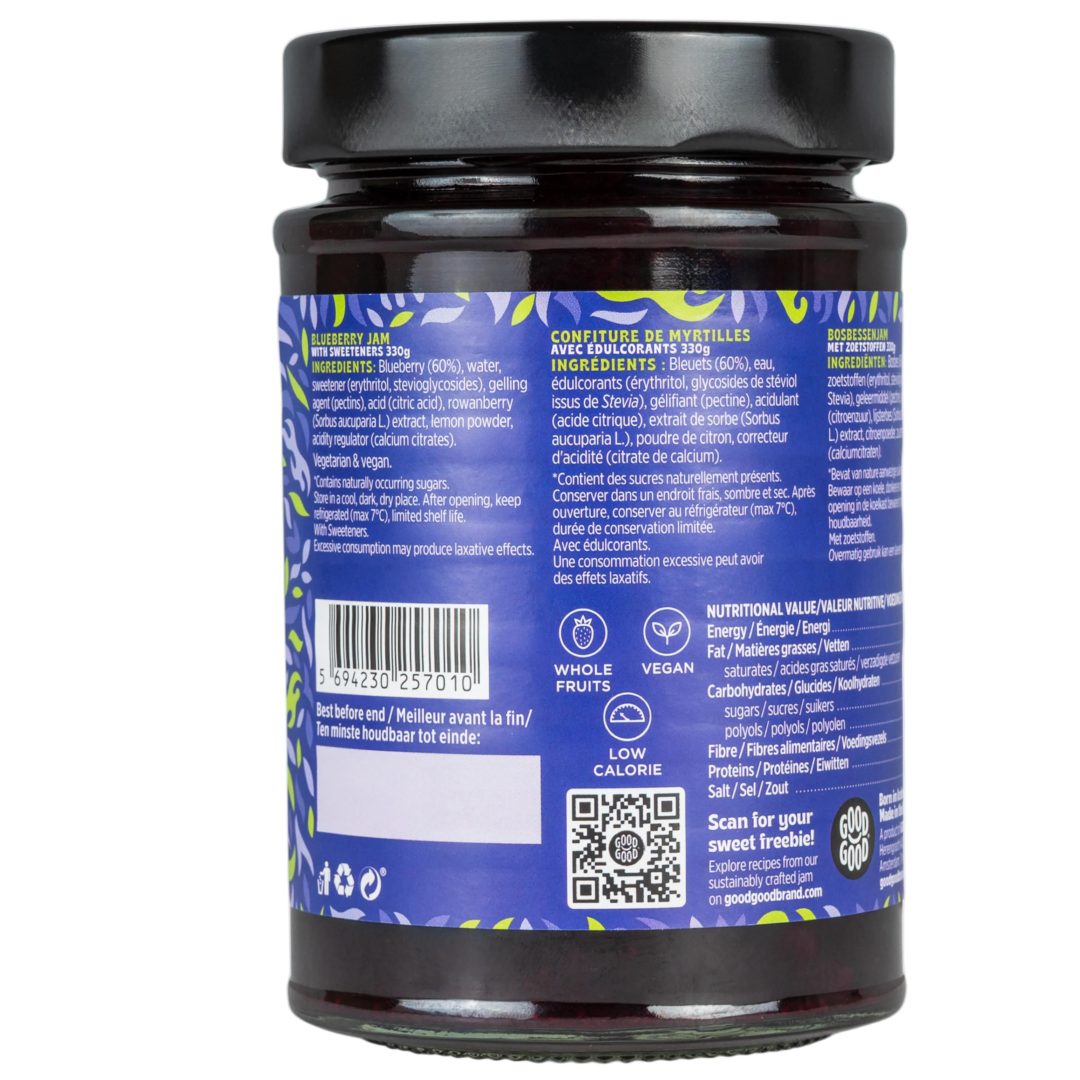 Blueberry Jam (330g) - No Added Sugar